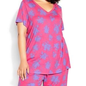 Avenue Short Sleeve Sleep Top - pink 14-16